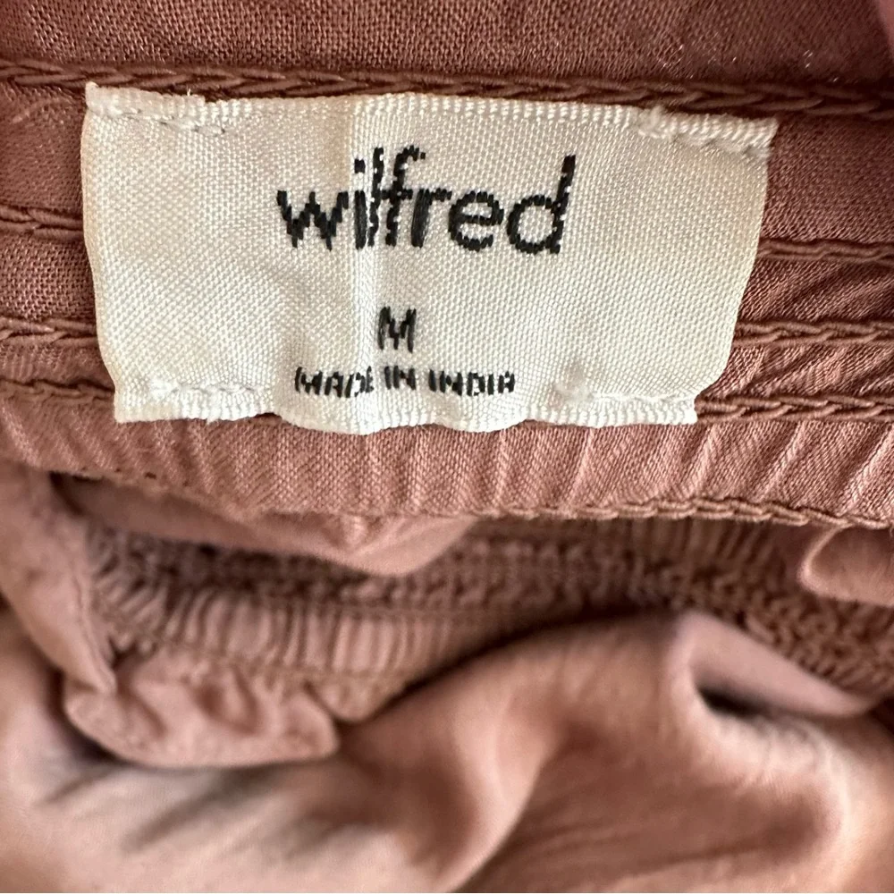 Wilfred Aritzia Masson Wide Leg Cropped Jumpsuit Strapless Nutmeg Brown Size M
